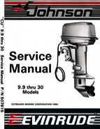 1987 Johnson Evinrude CU 9.9 thru 30 HP models Service Manual, P/N 507615